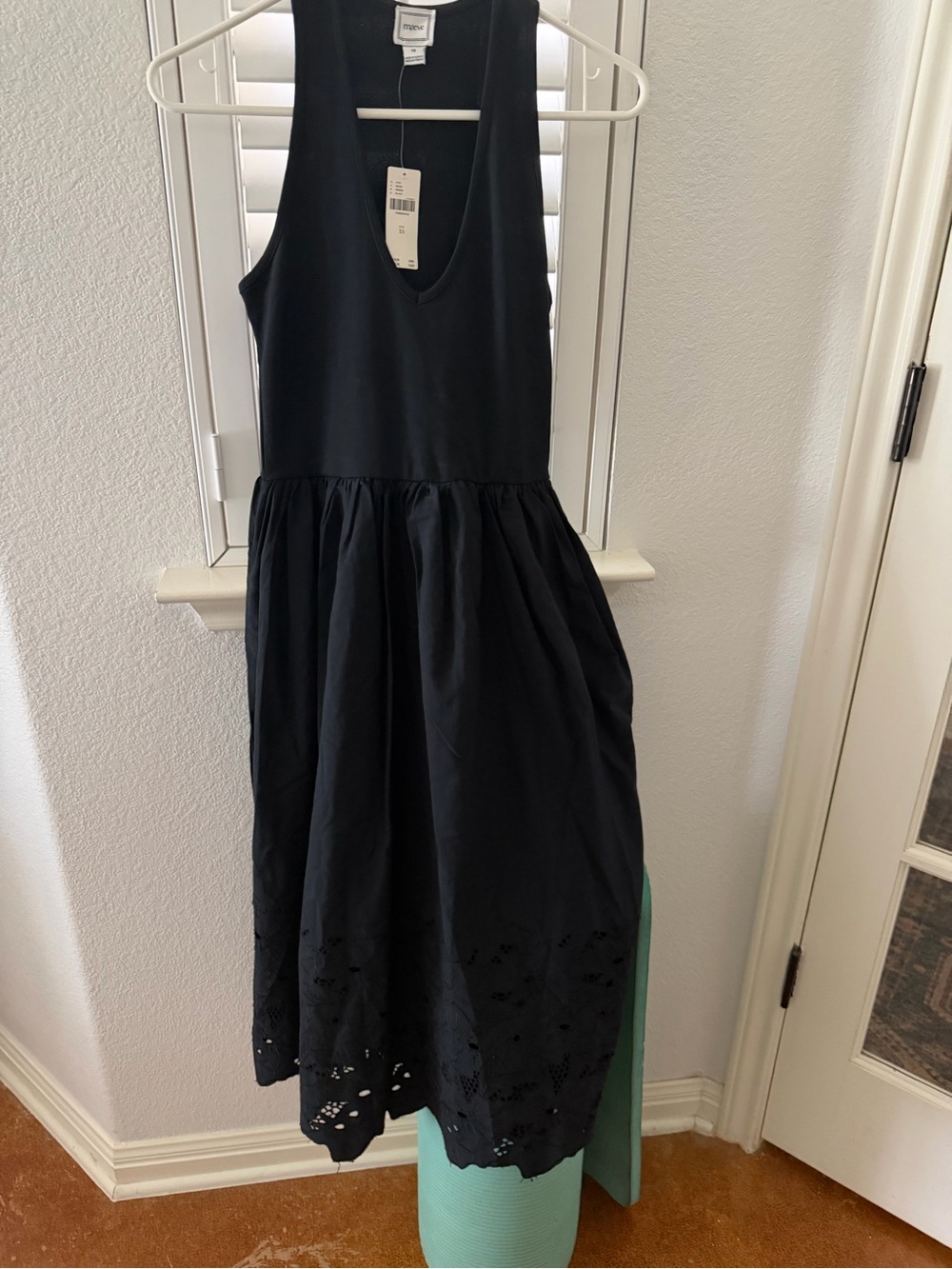 Maeve Black Sleeveless Girls Dress with Eyelet Hem